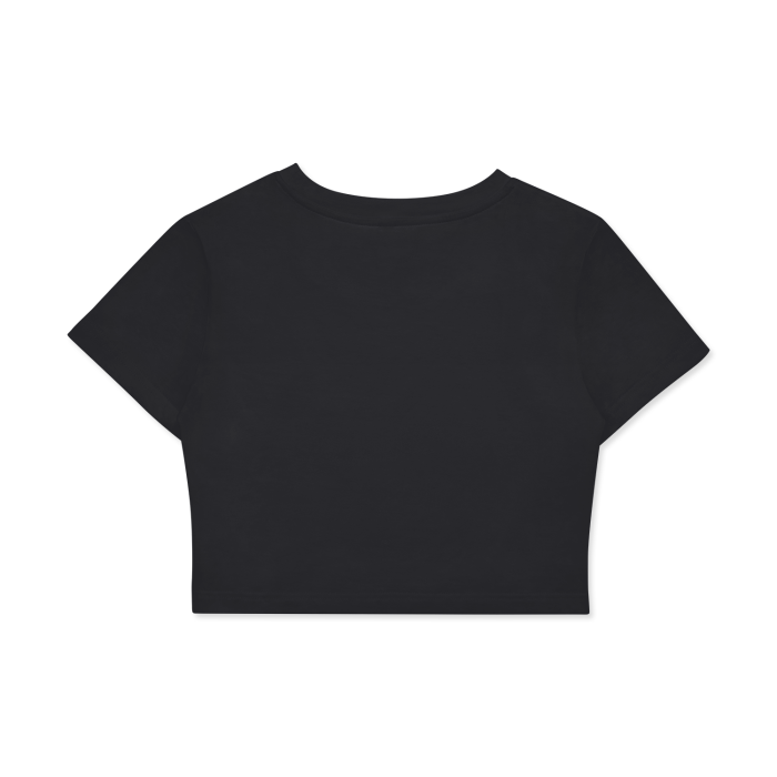 Women's Black Fitted Crop Tee