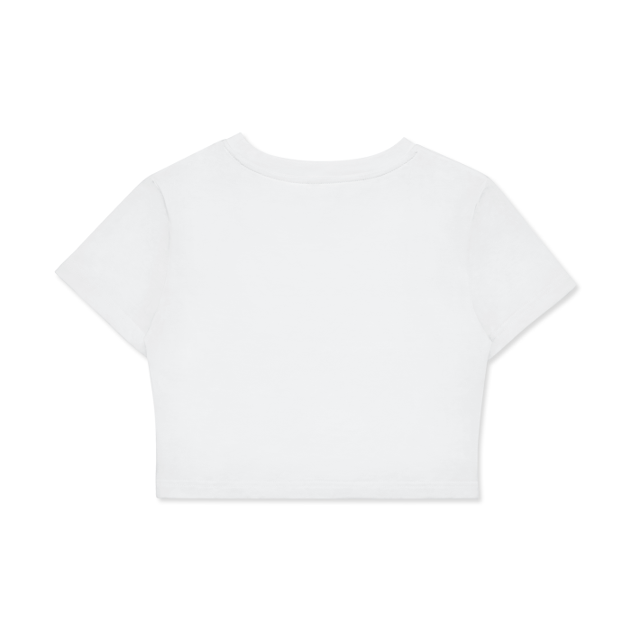 Women's White Fitted Crop Tee